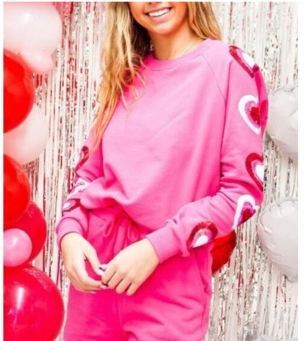 NWOT Queen of Sparkles Heart On Your Sleeve Sweatshirt